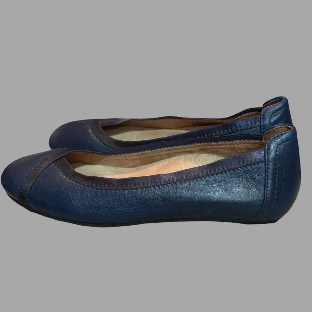 Vionic Navy Blue Leather Ballet Flats